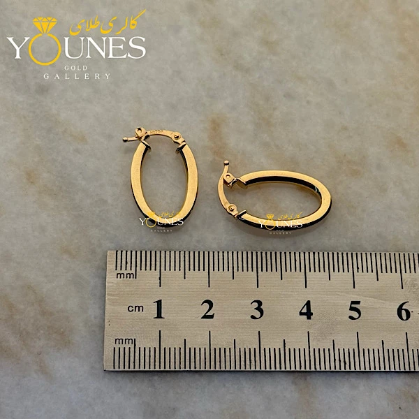 گوشواره طلا بیضی ژورنالی